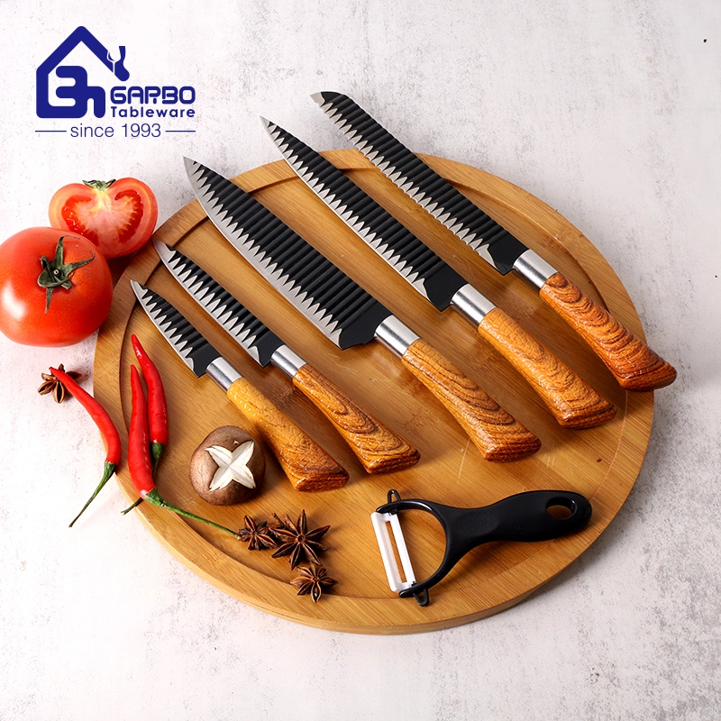 High Quality Stainless Steel Material 201 with Bamboo Handle Kitchen Chief Knife Set