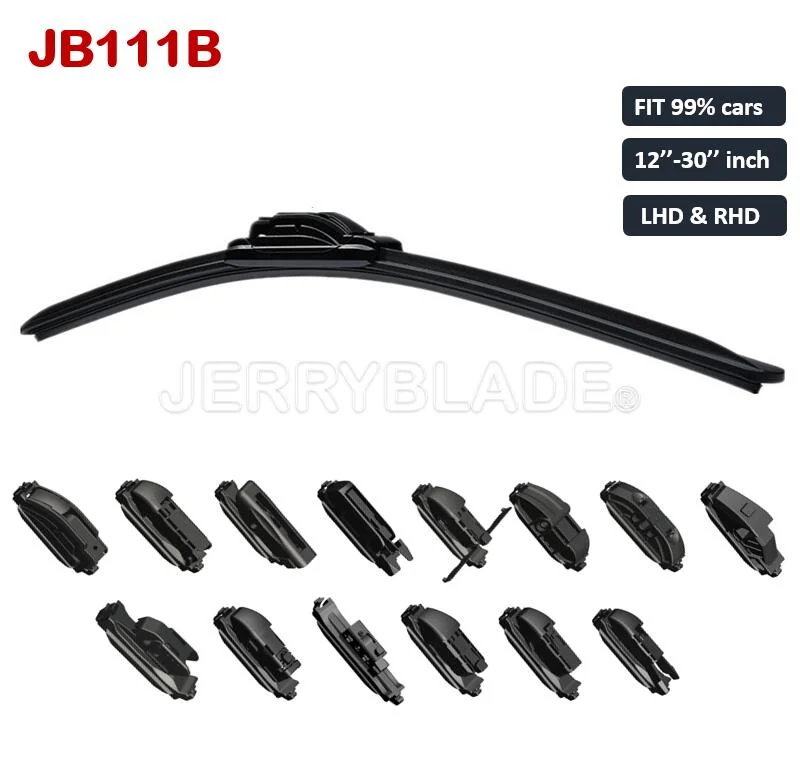 Jerryblade Factory Top Quality Beam Rear Wiper in Multi Adapters Universal OE Replacement Multi Use Rear Wiper Blade 12 Clips for All Cars,Easy One-for-All Best