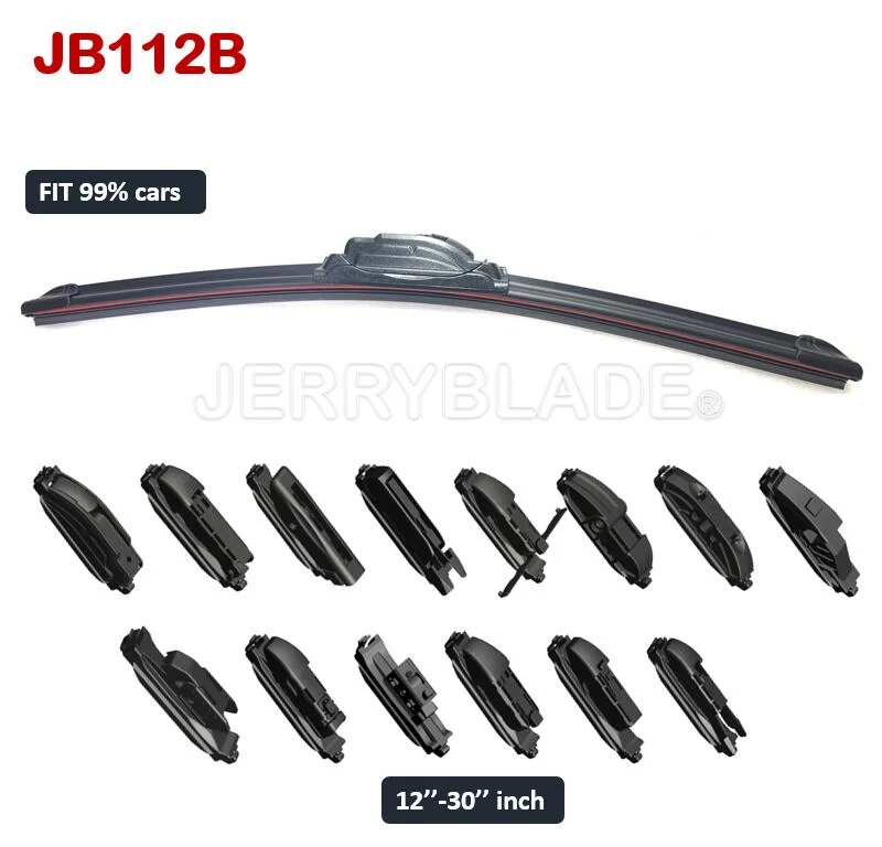 Jerryblade Factory Top Quality Beam Rear Wiper in Multi Adapters Universal OE Replacement Multi Use Rear Wiper Blade 12 Clips for All Cars,Easy One-for-All Best