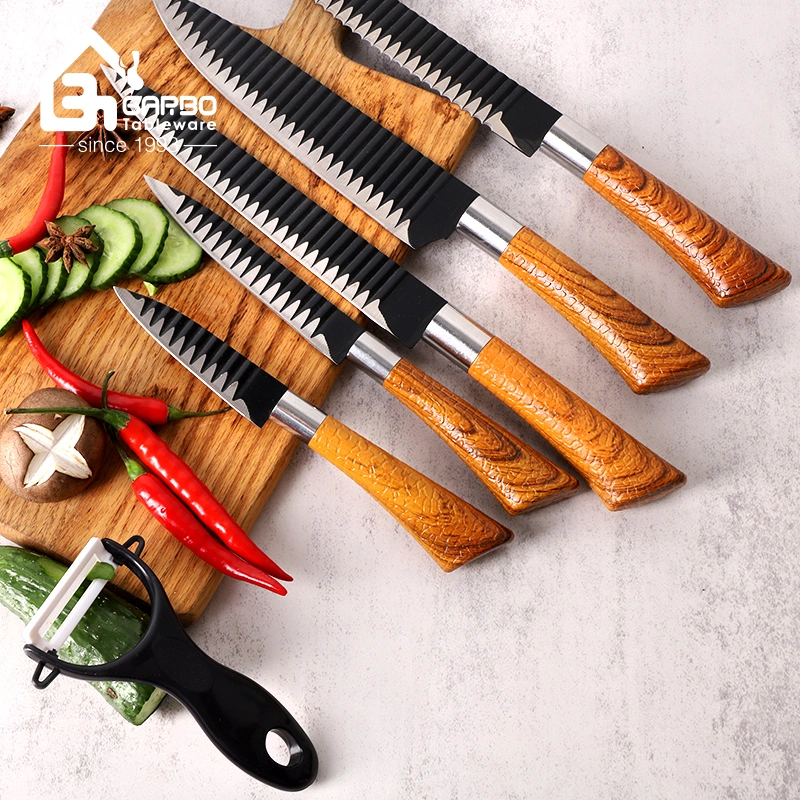 High Quality Stainless Steel Material 201 with Bamboo Handle Kitchen Chief Knife Set