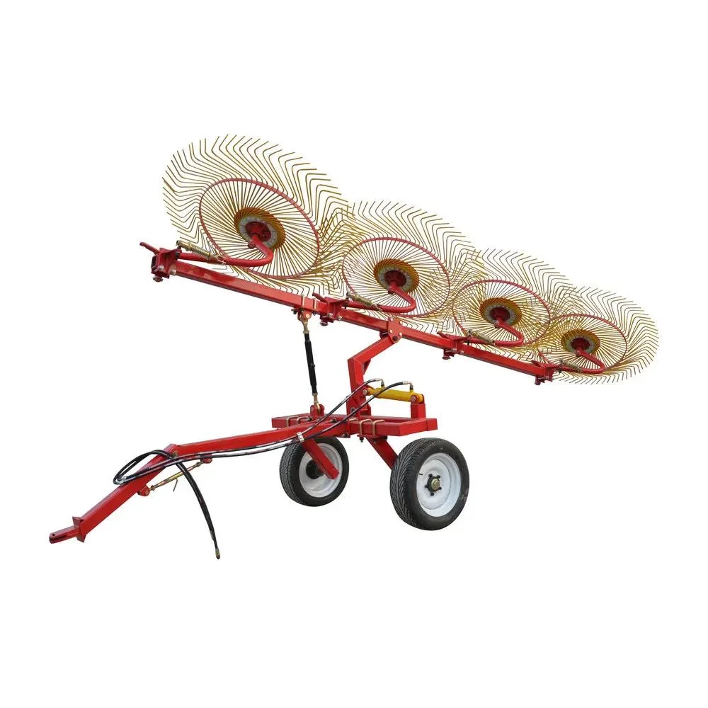 Hot Sale Factory Direct Sales 8/10/12 Discs Double Wings Wheel Lawn Rake Walk Rake Lawn Tractor Rake