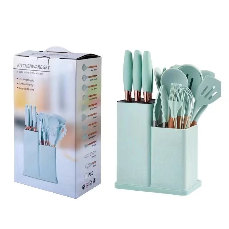 Silicone Kitchen Utensils Set 19-Piece Knife Combination Set Storage