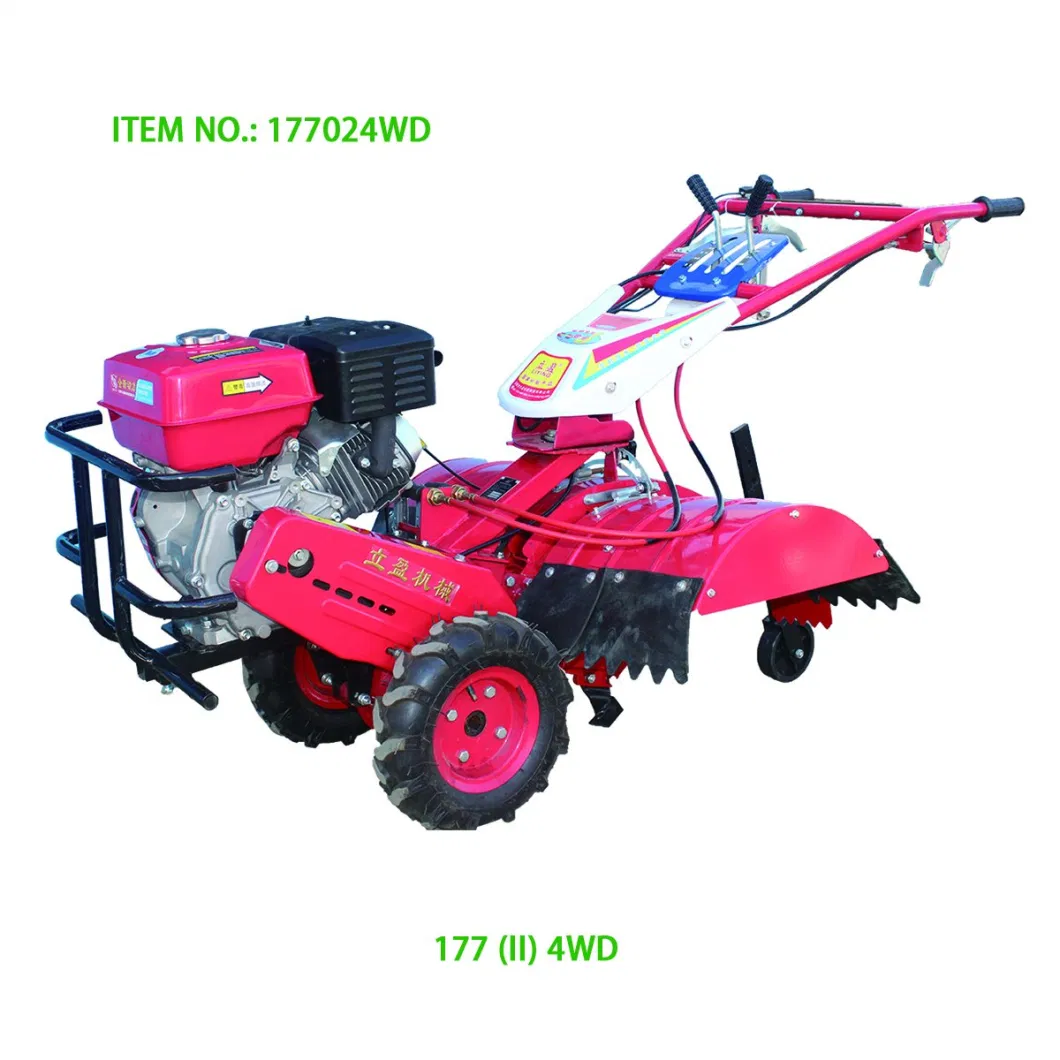 Walk Behind Mini Tractor Power Cultivator Ditching Ploughing Rotary Tiller