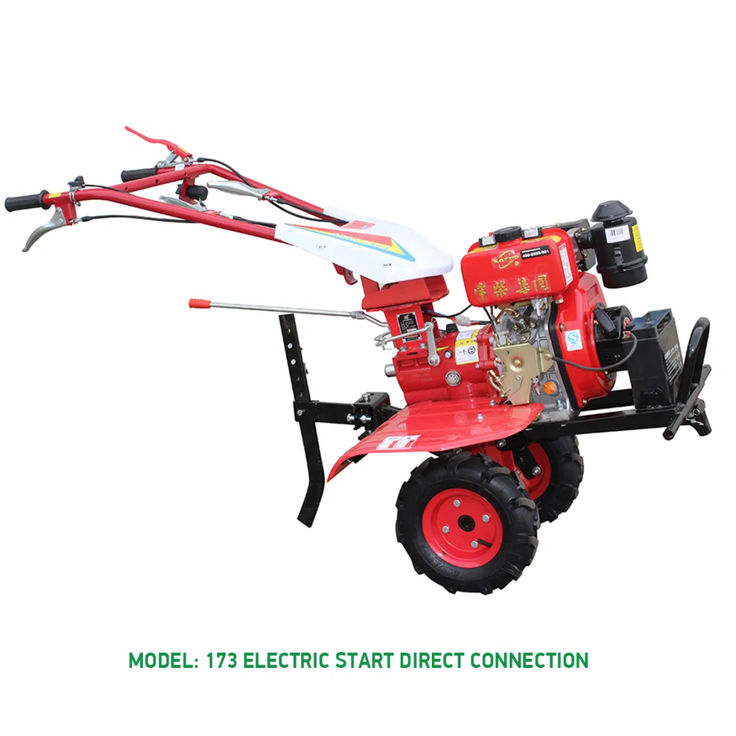 Walk Behind Mini Tractor Power Cultivator Ditching Ploughing Rotary Tiller