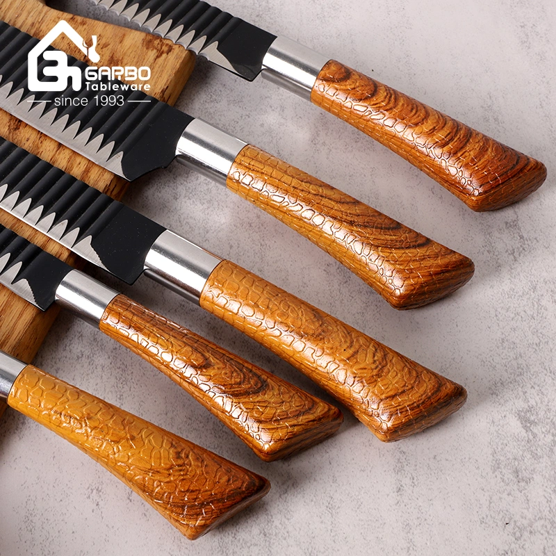 High Quality Stainless Steel Material 201 with Bamboo Handle Kitchen Chief Knife Set