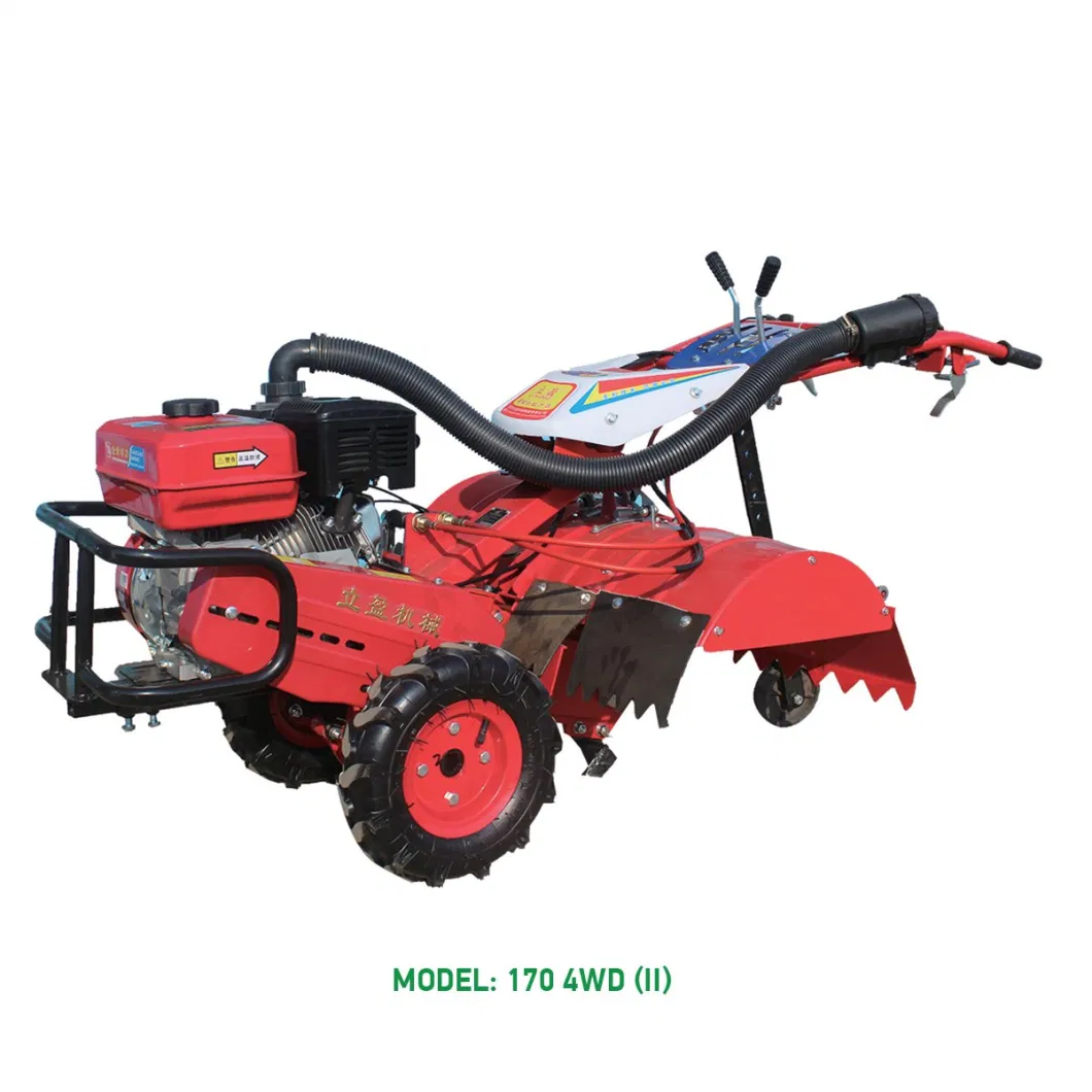 Walk Behind Mini Tractor Power Cultivator Ditching Ploughing Rotary Tiller