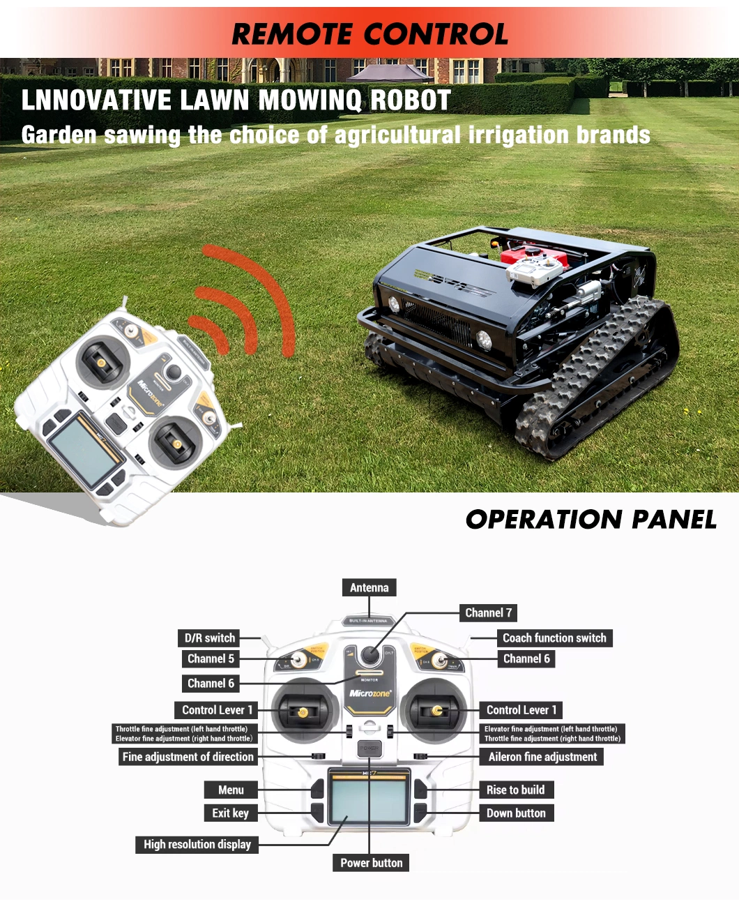 Multifunction Automatic Portable Grass Smart Cutting Machine Mini Small Crawler Remote Control Robot Electric Cordless Lawn Mower