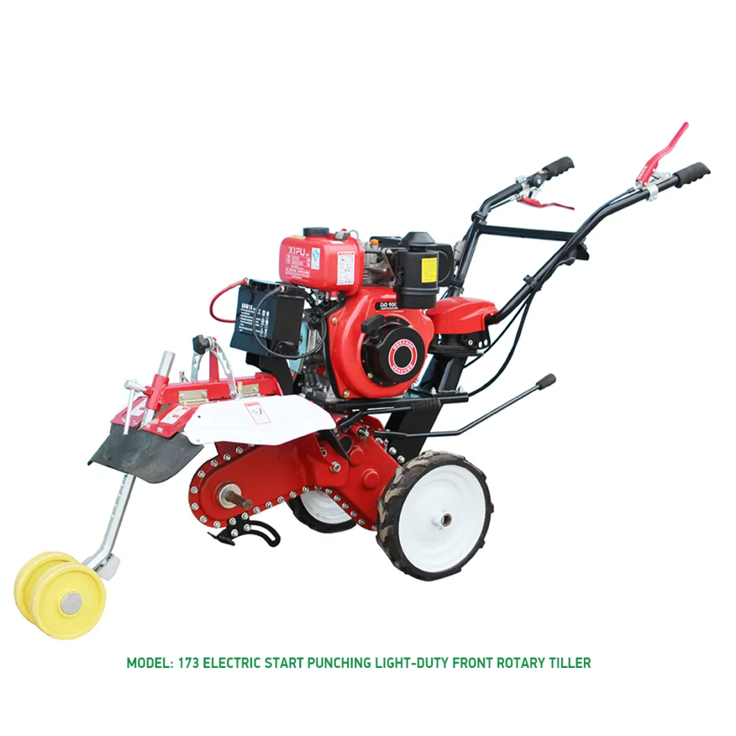 Walk Behind Mini Tractor Power Cultivator Ditching Ploughing Rotary Tiller