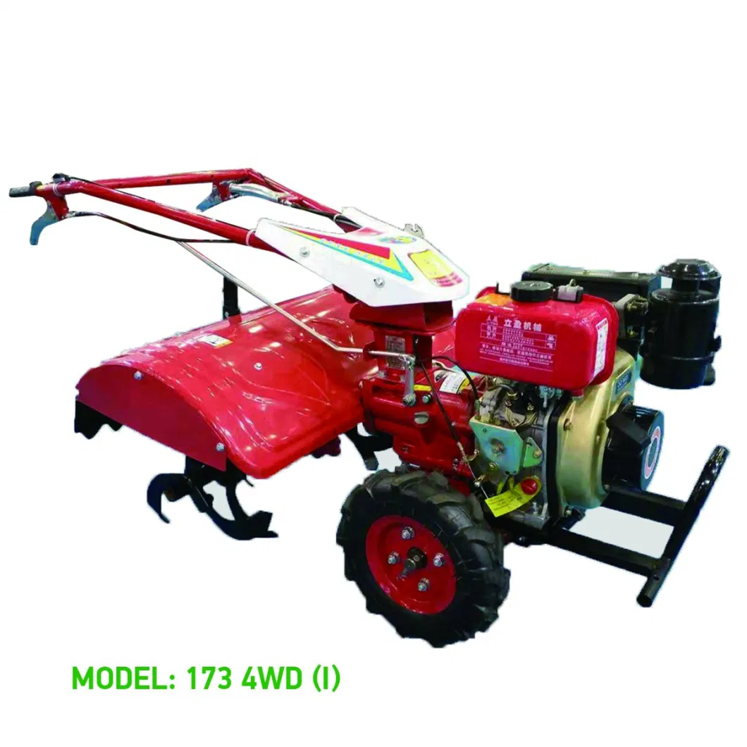 Walk Behind Mini Tractor Power Cultivator Ditching Ploughing Rotary Tiller