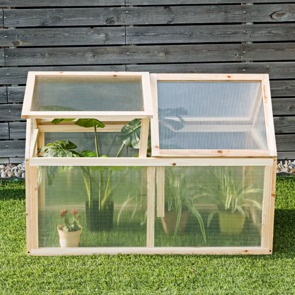 Garden Wooden Cold Frame Greenhouse Warmhouse 60X30X45cm
