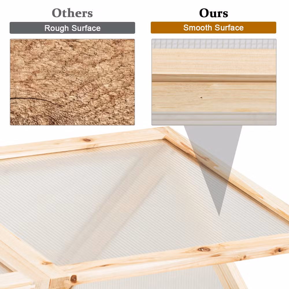 Garden Wooden Cold Frame Greenhouse Warmhouse 60X30X45cm