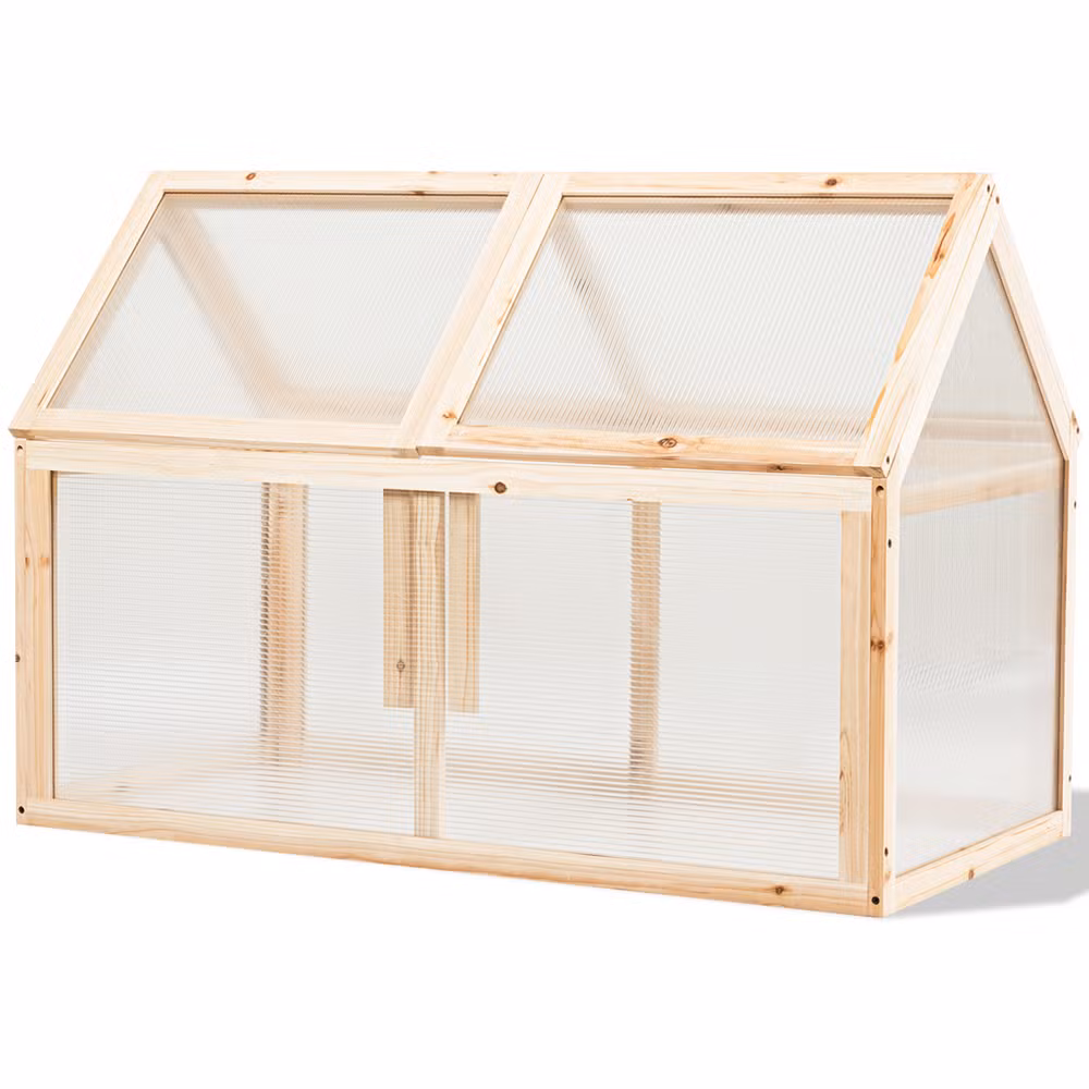 Garden Wooden Cold Frame Greenhouse Warmhouse 60X30X45cm