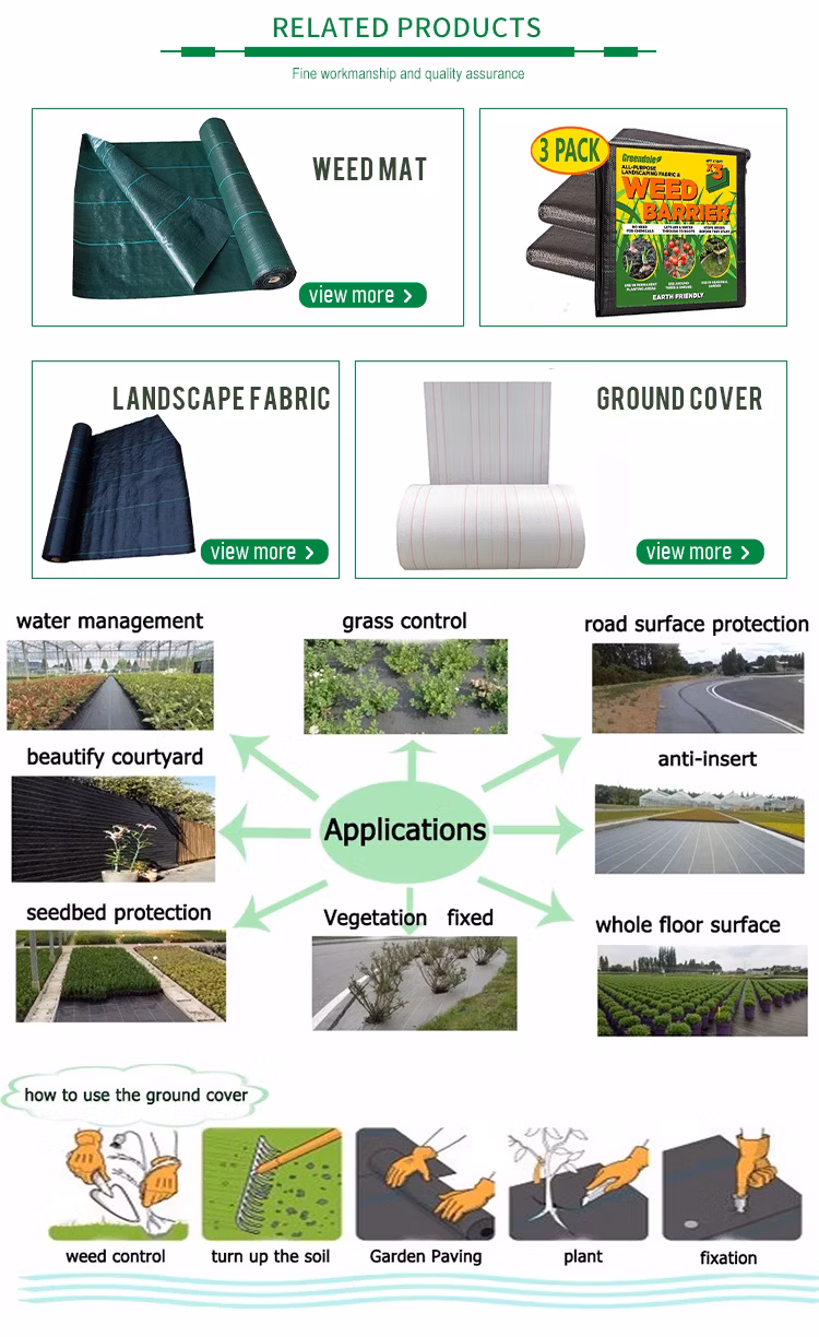 Barrier Mat Blocker Ground Cover White Greenhouse Green Color Weed Control Fabric Mat