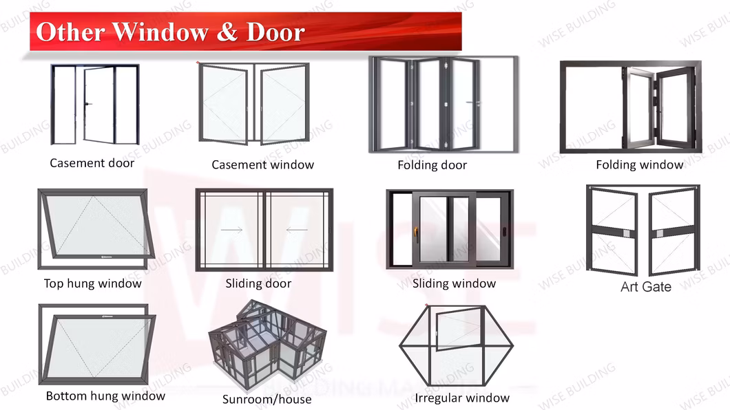 Sunroom Aluminium Window and Door Outdoor Greenhouse Glass House Mosquito Proof