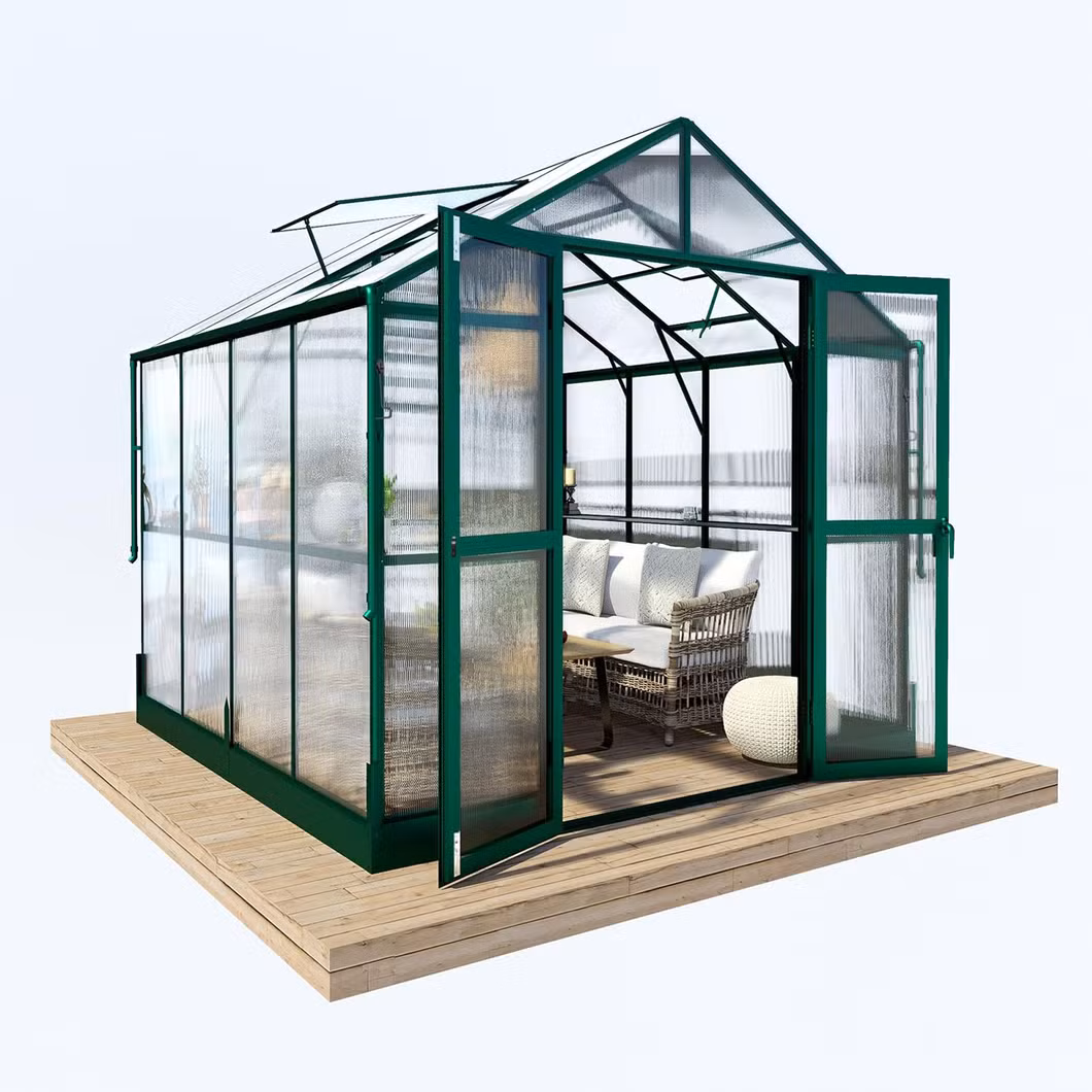 Taipeng Film Greenhouse China Factory Metal Greenhouse Aluminum Alloy Frame Material Large Glass Greenhouse