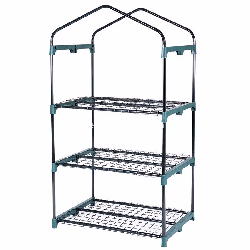 3-Tier Greenhouse, Outdoor Gardening Hot House with Zippered Cover and Metal Shelves (JGG0008)