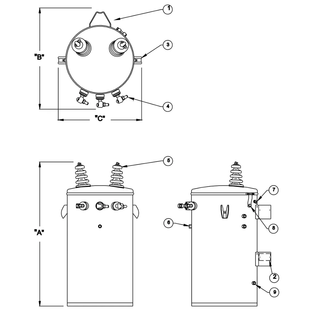 Chinese Price 15kv 25kv 37.5kv 50kv 75kVA 100kv Single Phase Pole Mounted Transformer