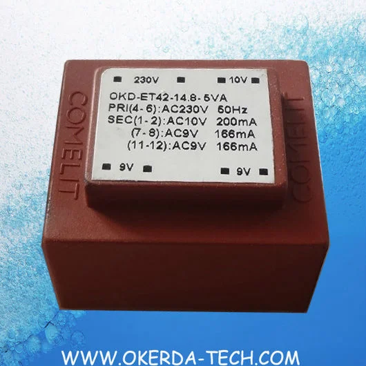 PCB Mounting Epoxy Resin Encapsulated Sealed Transformer 230V 5va