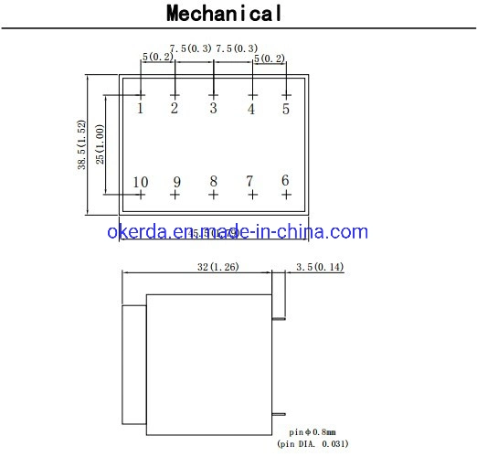 PCB Mounting Epoxy Resin Encapsulated Sealed Transformer 230V 5va