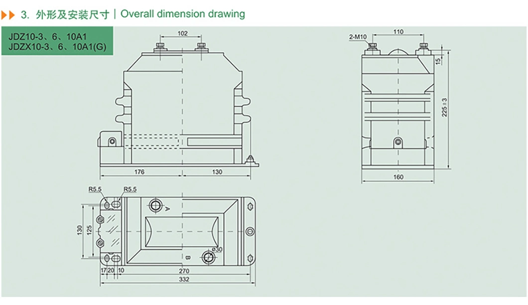 Jdz10-10 Indoor 500V Semi-Enclosed High Voltage Dry-Type Voltage Transformer