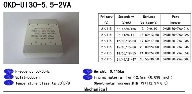 Ui39 Flat Sealed Encapsulated Grain Oriented Silicon Steel Lamination Transformer