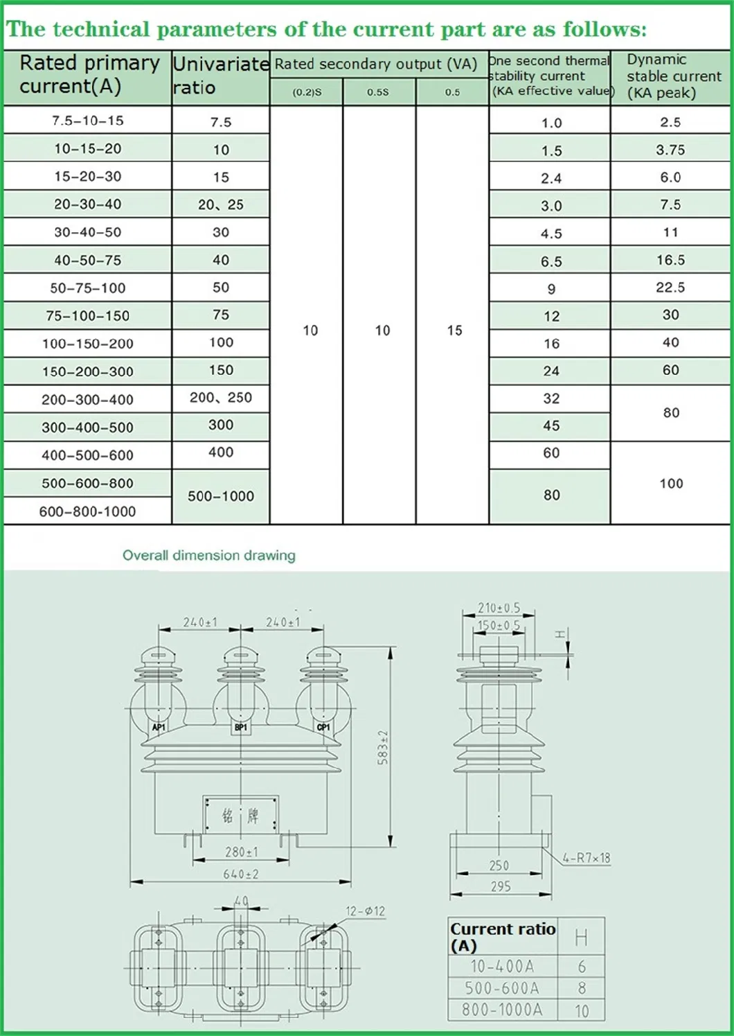 Jlszw-10W 10-400/500-600/800-1000A 10/15va Outdoor Dry Combined Instrument Transformer High Voltage Metering Box