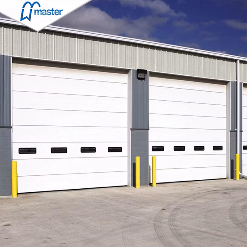 New Modern Vertical Lift Commercial Customized Size 50mm Sandwich Panel Warehouse Dock Door Insulated Steel Automatic Overhead Sectional Industrial Doors