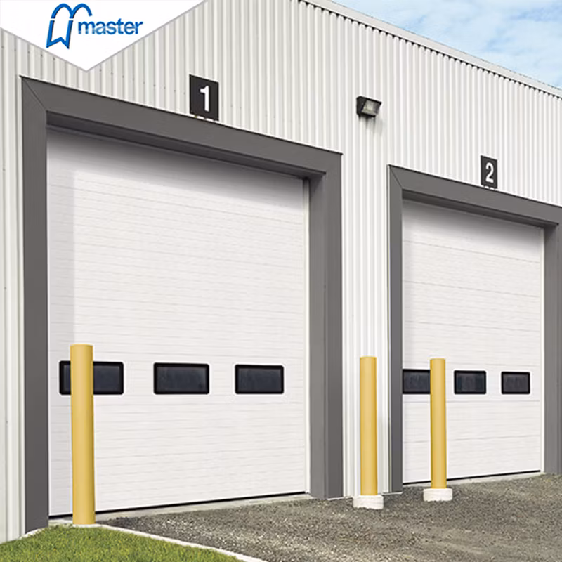 New Modern Vertical Lift Commercial Customized Size 50mm Sandwich Panel Warehouse Dock Door Insulated Steel Automatic Overhead Sectional Industrial Doors