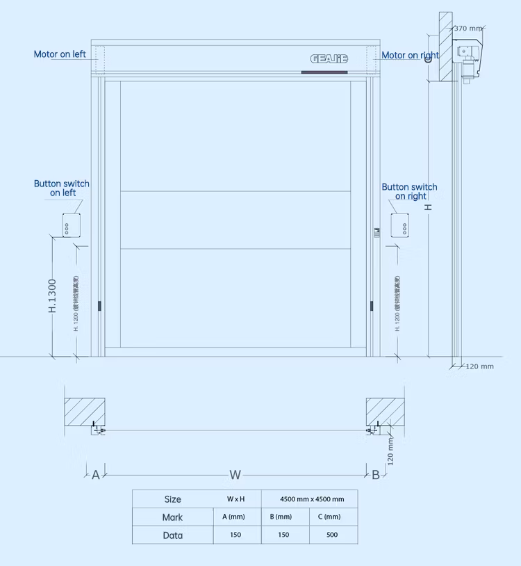 Industrial Exterior PVC Rapid High Speed PVC Stacking Folding Door