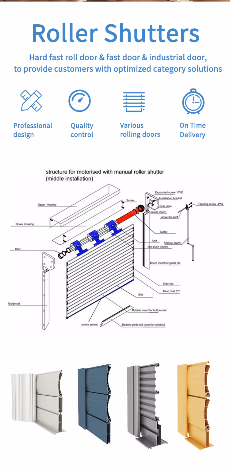 Industrial Automatic Curtain High Speed Roll-up Door with Transparent Window