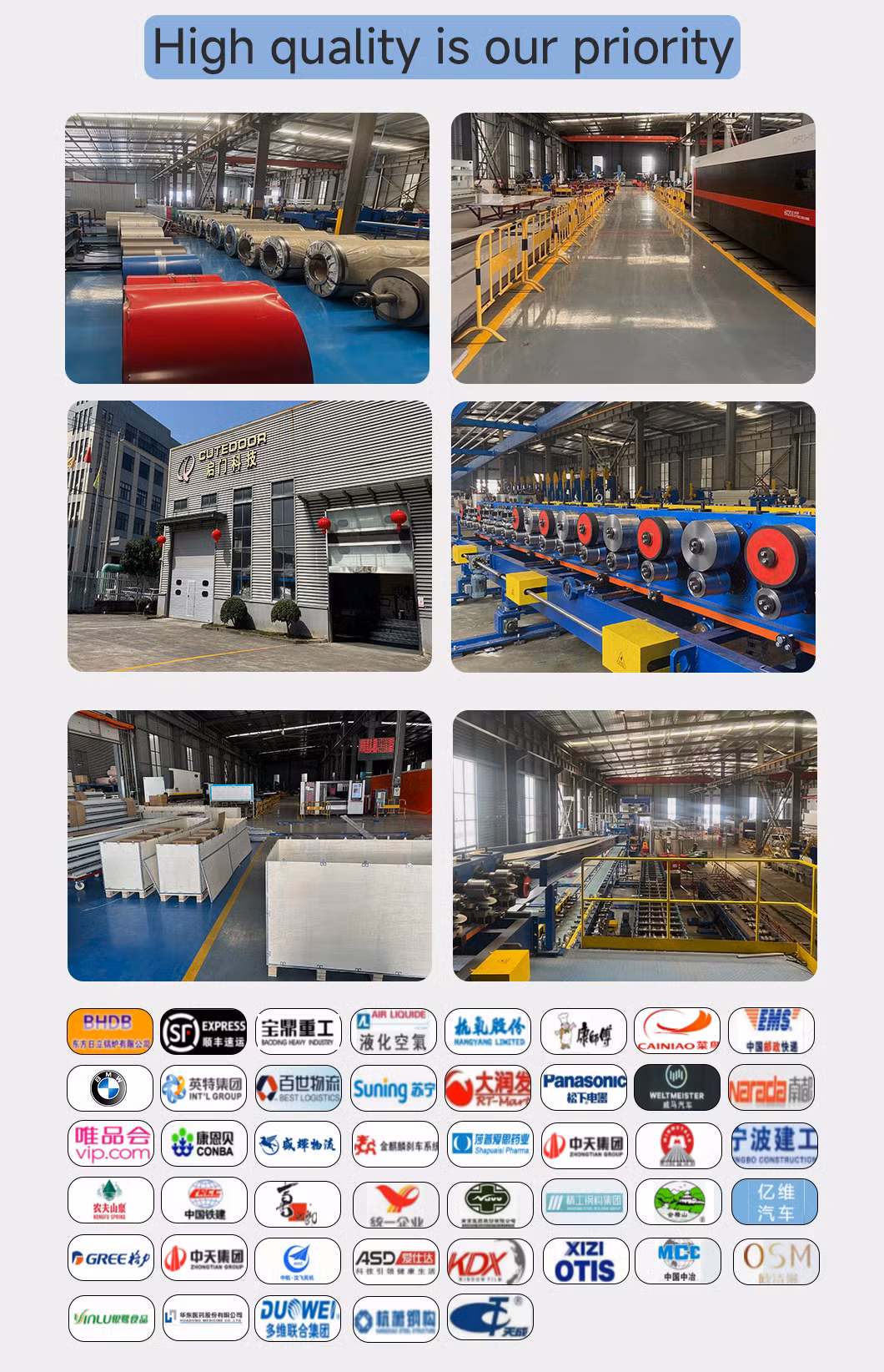 Modern Automatic Hot Sale Garage Panel Glass Industrial Doors