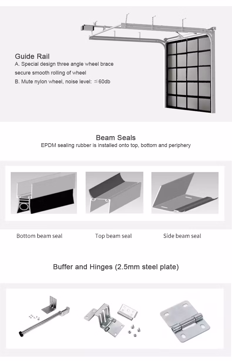 Aluminum Alloy Industrial Transparent Glass Perspective Automatic Garage Door