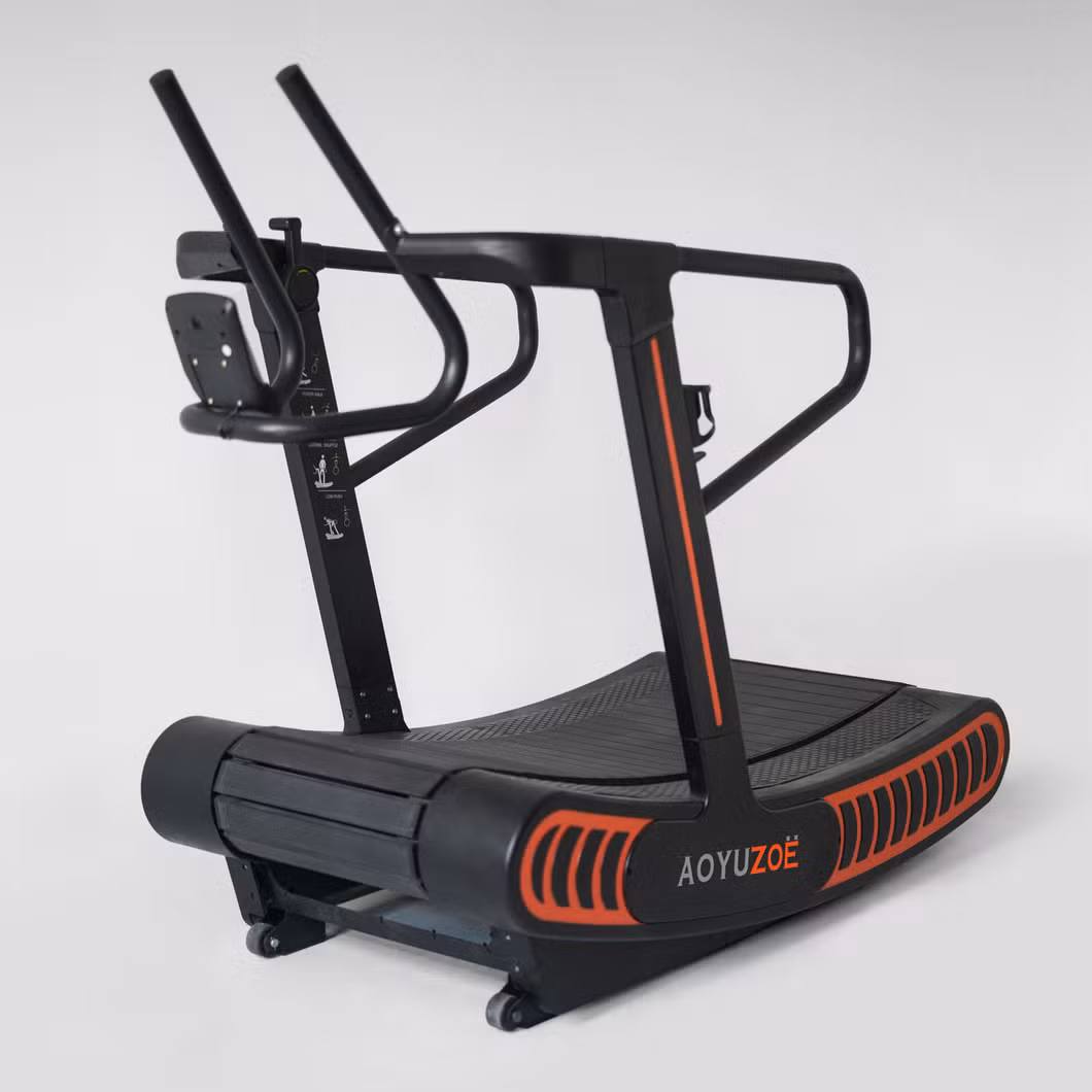 Commercial Fitness 8-Speed Adjustable Non-Motorized Unpowered Curved Manual Treadmill