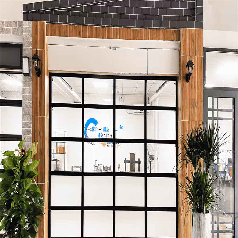Sectional Modern Industrial Automatic Aluminum Glass Bifold Garage Door