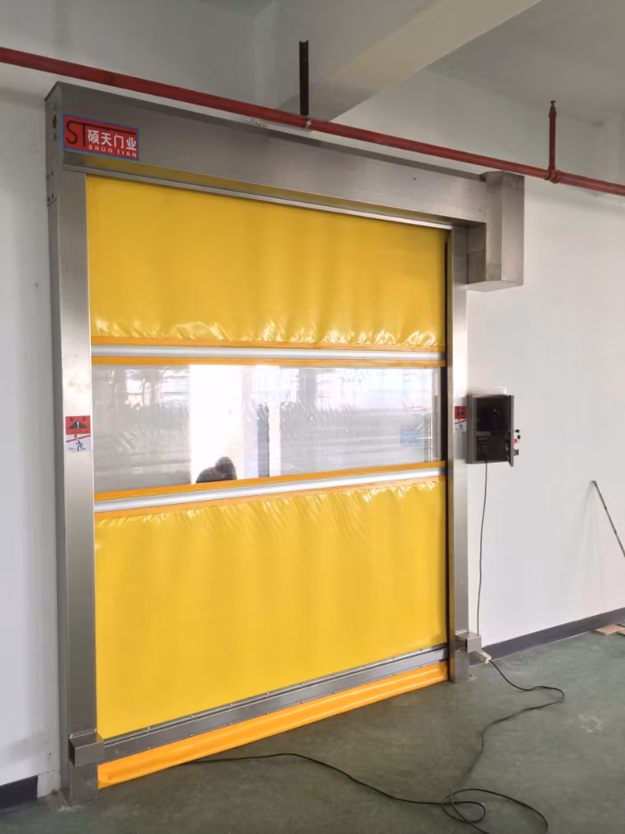 Soft Fabric Plastic Curtain High Speed Roller Shutter Door