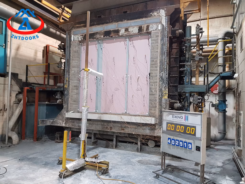 BS Certificated Zhtdoors Residence Exterior Industrial Fire Prevention Modern Wooden Fire Block Doors Wooden