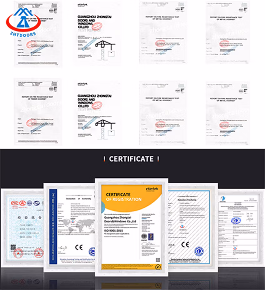 BS Certificated Zhtdoors Residence Exterior Industrial Fire Prevention Modern Wooden Fire Block Doors Wooden