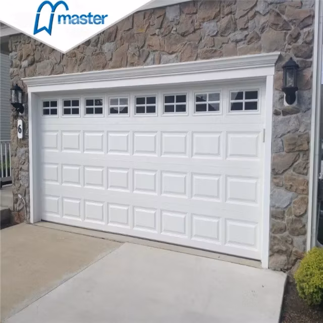 Security Automatic Steel Sectional Overhead Garage Door with Window