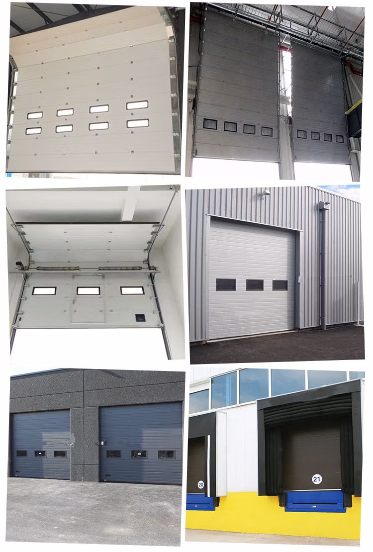 Industrial Insulated Warehouse Roller Door Industrial Outside FRP Panel New Design 24′ Insulated Overhead Industrial Door