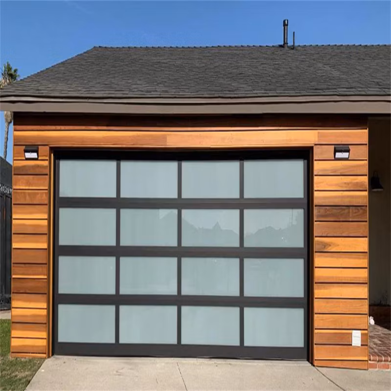 Sectional Modern Industrial Automatic Aluminum Glass Bifold Garage Door