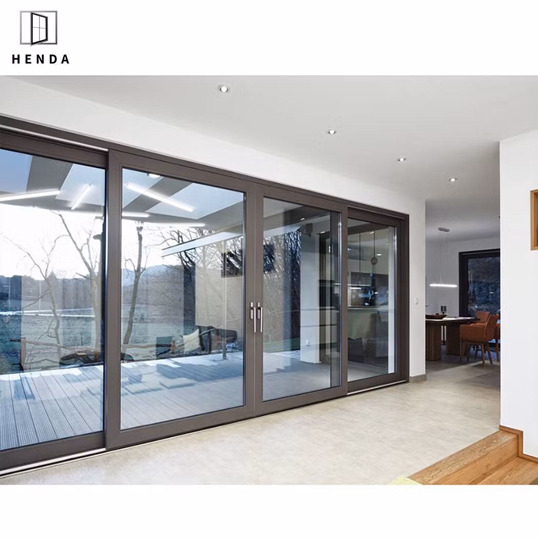 10% off Modern Exterior/Interior Tempered Aluminum Entrance Steel/Security/Metal/Garage/Iron/Accordion Panoramic Aluminium Glass Folding Sliding Door