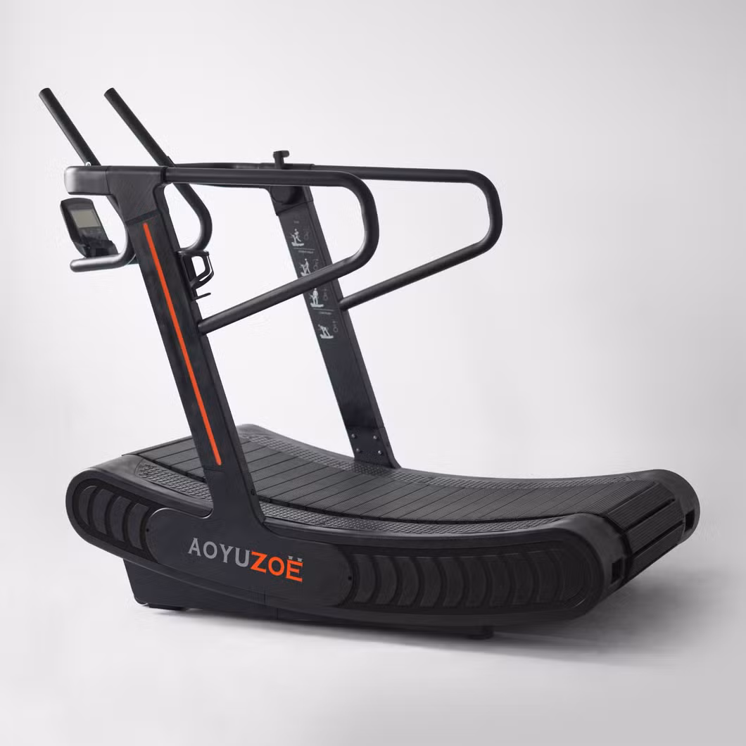 Commercial Fitness 8-Speed Adjustable Non-Motorized Unpowered Curved Manual Treadmill
