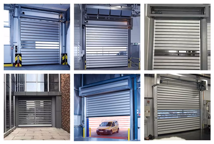 Industrial Automatic Spiral Aluminum Metal Thermal Insulated High Speed Performance Fast Acting Rapid Rise Overhead Roll up or Roller Shutter Door for Warehouse