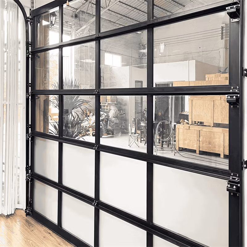 Sectional Modern Industrial Automatic Aluminum Glass Bifold Garage Door