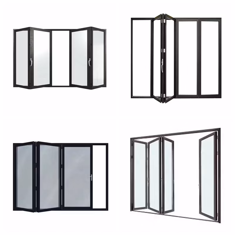 High Performance Exterior Aluminium Bifold Doors Modern Patio Bi Folding Glass Door