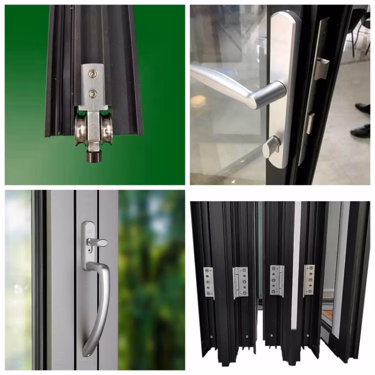 High Performance Exterior Aluminium Bifold Doors Modern Patio Bi Folding Glass Door