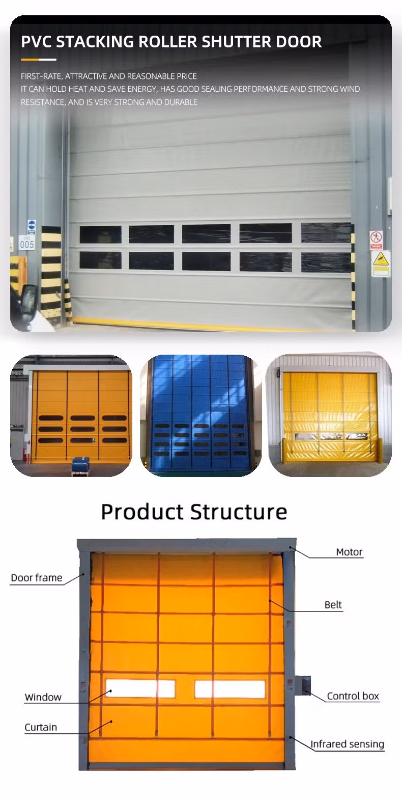 Quick-Action Industrial Roller Shutter PVC Fabric Automates High-Speed Stacking Door