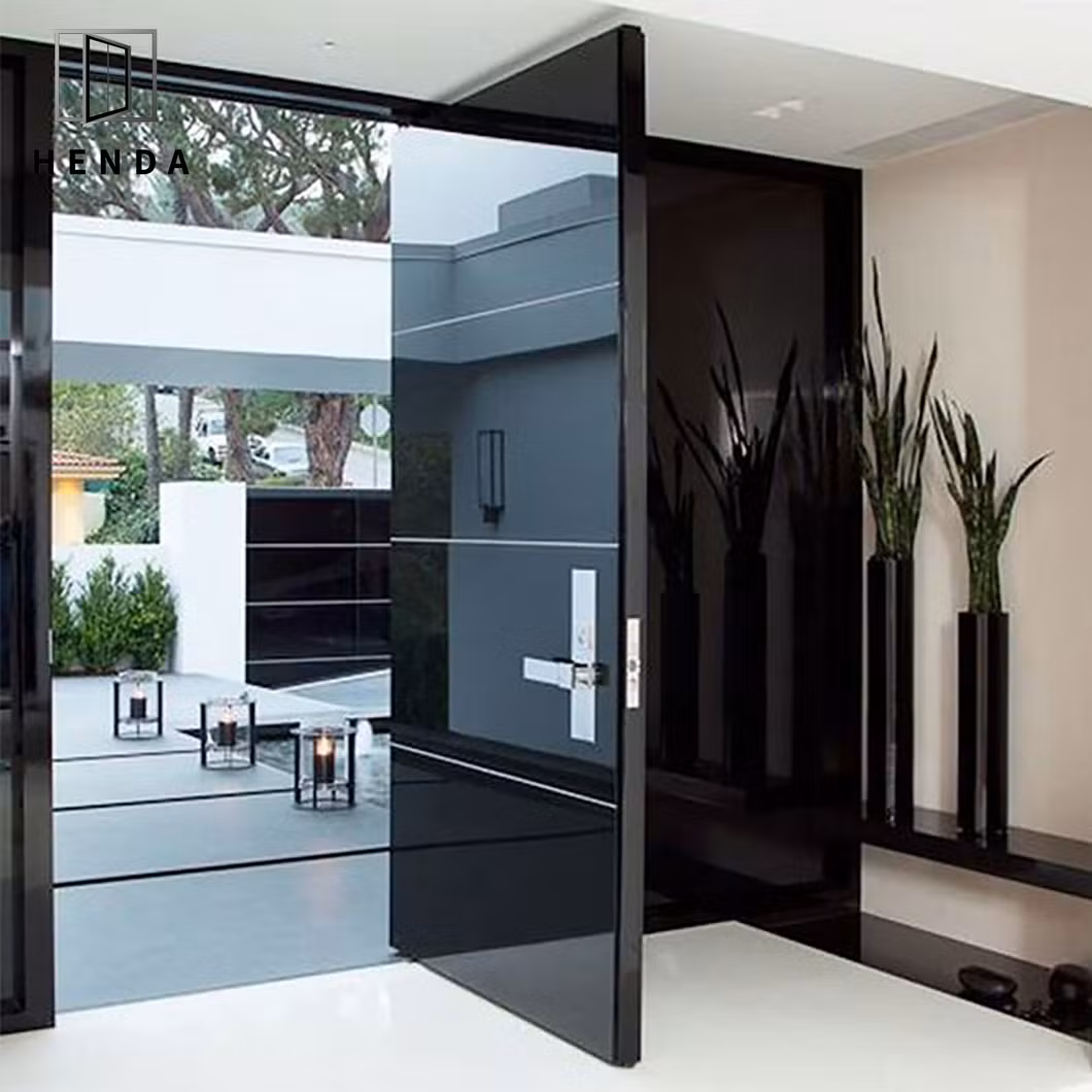 Aluminum Entry Modern Exterior Main Front Entrance Residence Wrought Iron Single Interior Garage Glass New Steel Security Metal Door