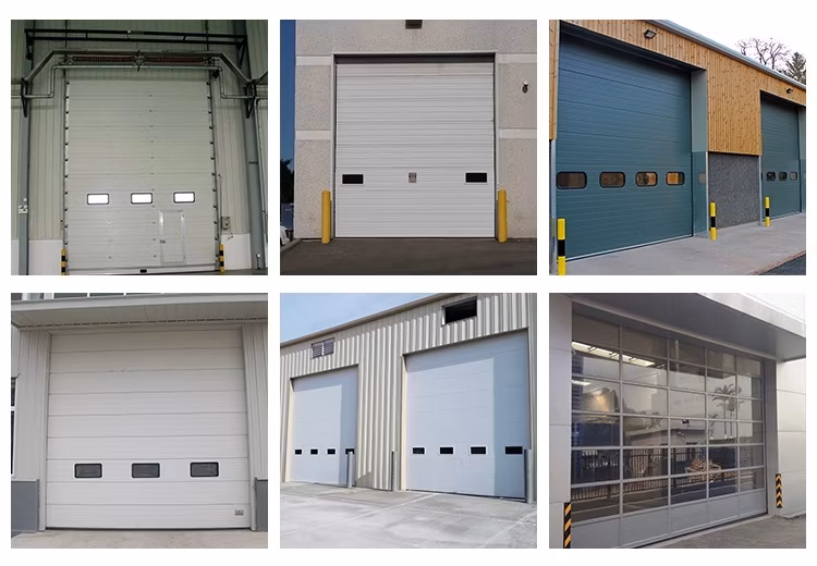 Industrial Automatic Insulated Steel Overhead Vertical Sectional Door for Loading Docks