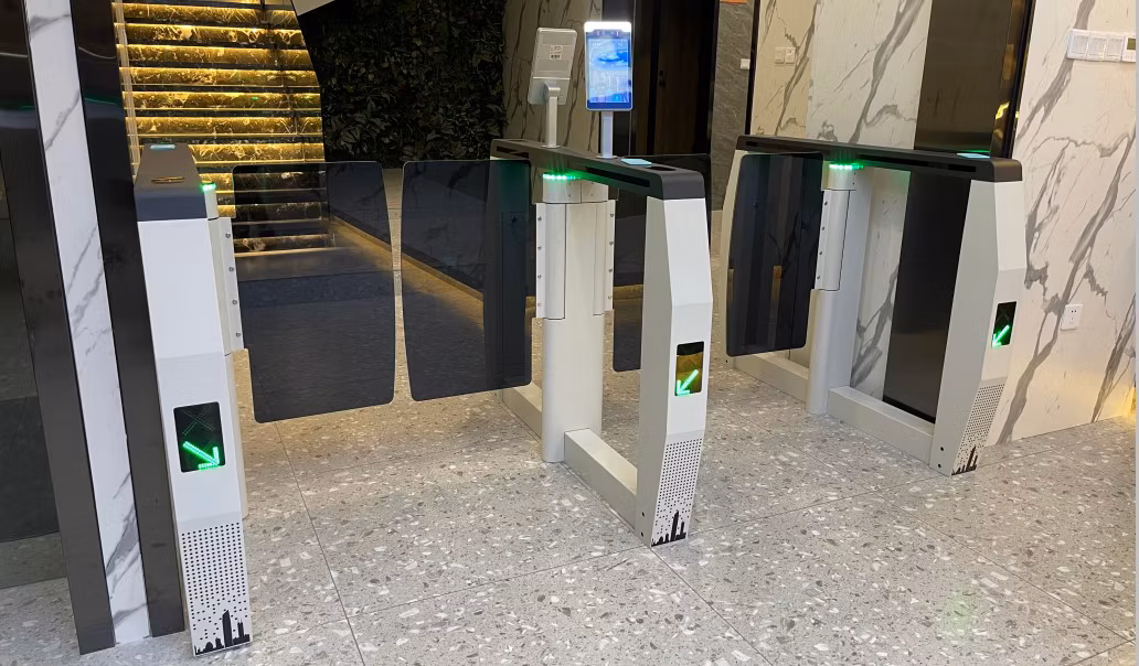 High Speed Anti-Crush Optical Face Recognition Turnstiles Swing Barrier Gate